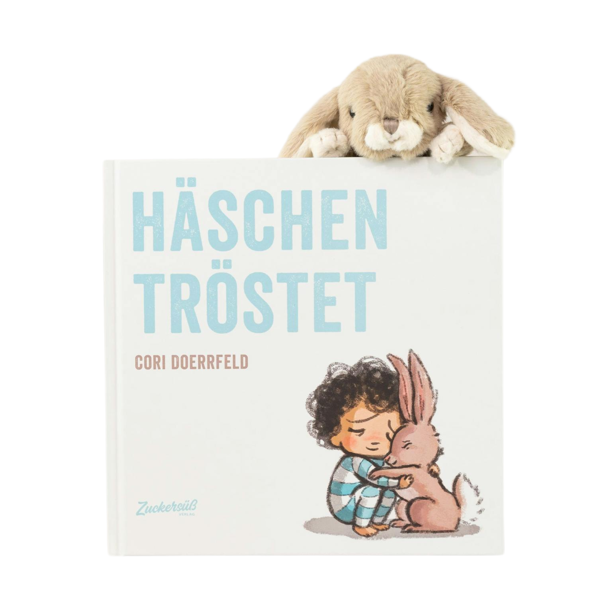 Das Cori Dörrfeld-Set "Häschen tröstet + Stofftier 'Häschen'" kombiniert das beliebte Bilderbuch mit einem kuschelweichen Plüsch-Häschen - perfekt als Geschenkset für Kinder.