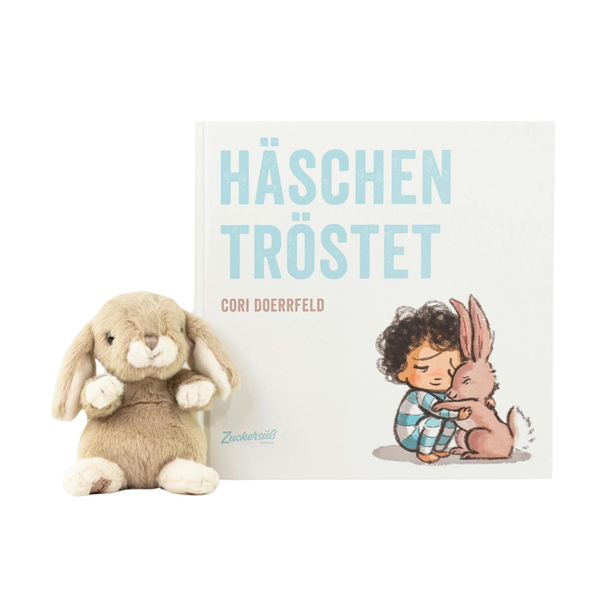 Das Häschen tröstet + Stofftier "Häschen" Geschenkset von Cori Doerrfeld kombiniert das liebevoll illustrierte Bilderbuch mit einem kuschelweichen Plüsch-Hasen-Ideal zum Verschenken.